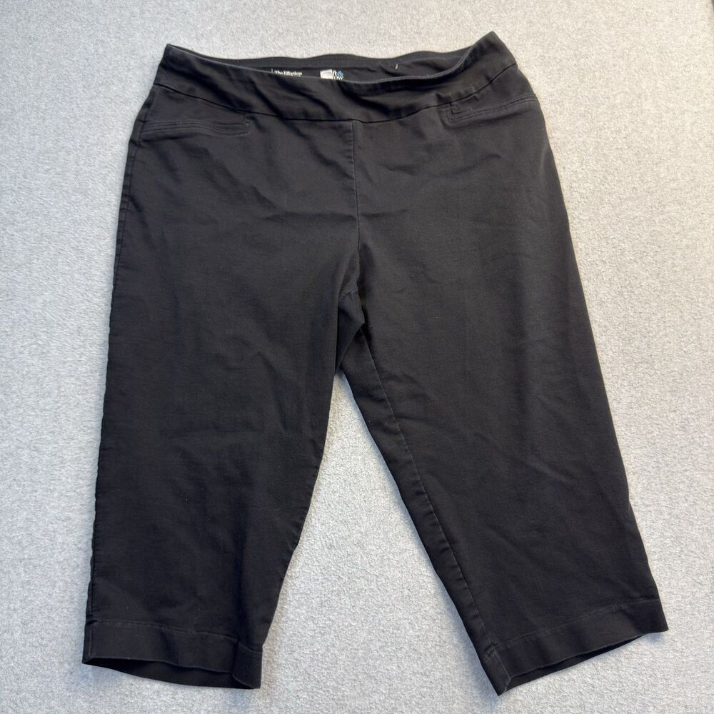 Croft Barrow Pants Womens 18W Black Pull On Comfort Waist Stretch Capri